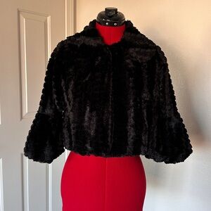 Tacera Black Teddy Jacket for Women small